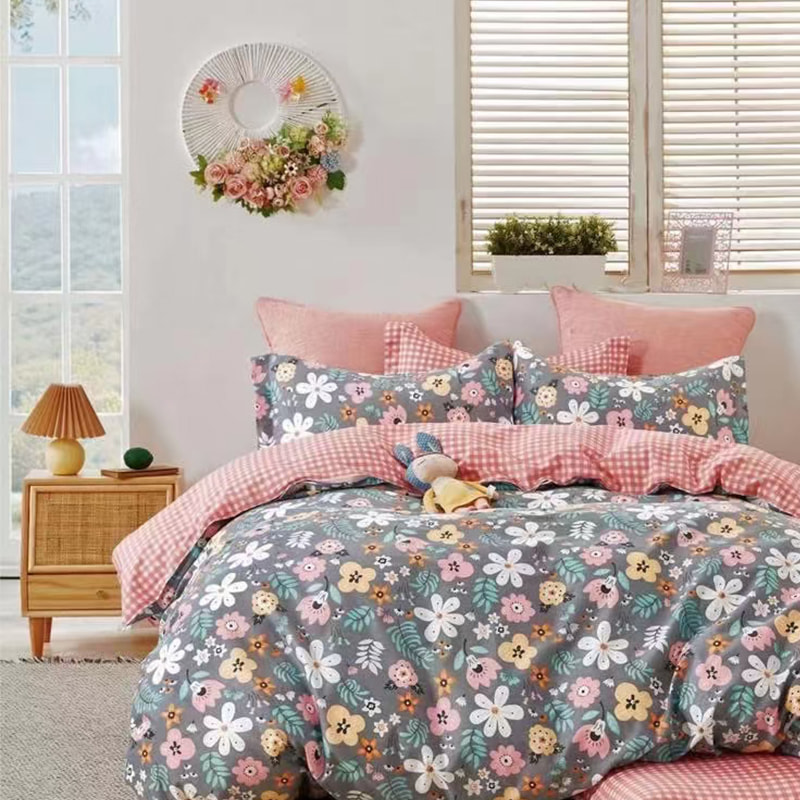 TIME-10-2 250 CM 90 GSM Reka bentuk Cetakan Tersebar Berat Poliester Cadar Tenunan Biasa  Fabrik Mikrofiber