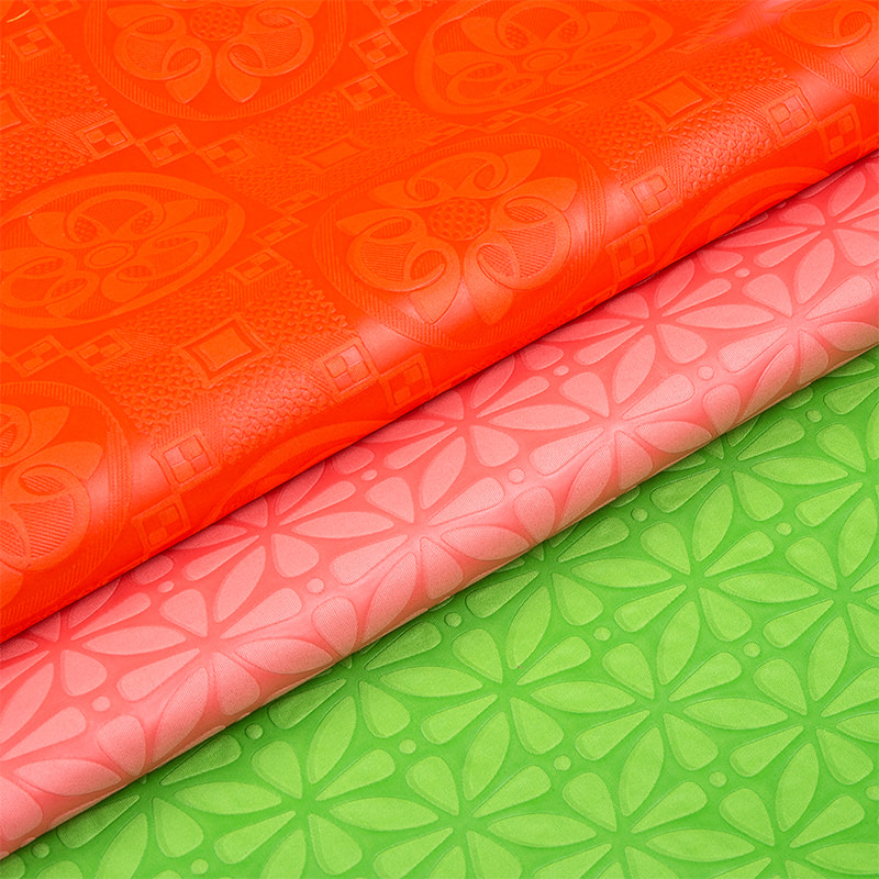 TMIE-06-4 Warna Dicelup Kain Bazin Timbul