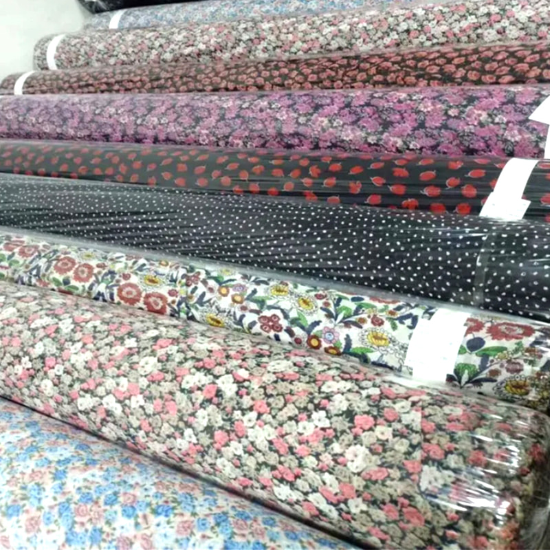 TMIE-08-3-2 115GSM Cetakan Poliester Kain Twill Poplin