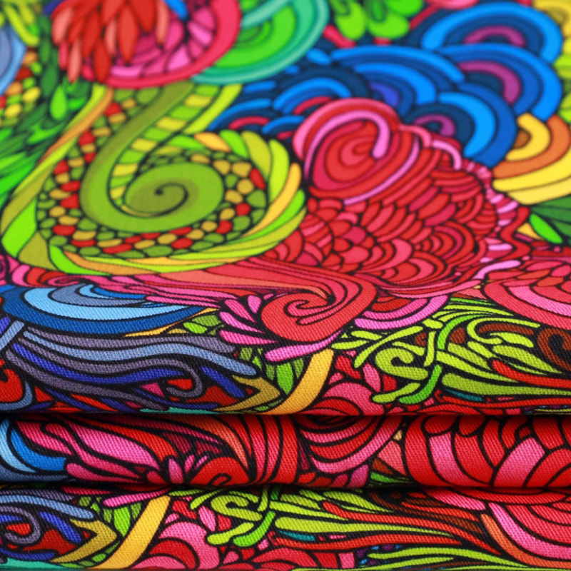 TMIE-08-3-2 115GSM Cetakan Poliester Kain Twill Poplin