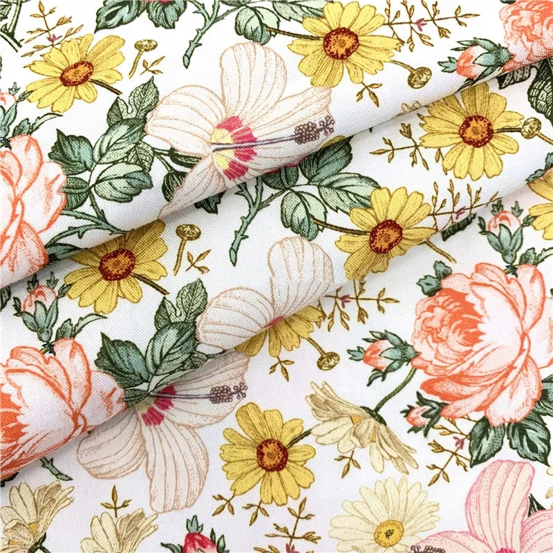 TMIE-08-3-3 120GSM Cetakan Tersuai Fabrik Poplin Poliester Twill